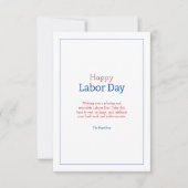 Minimalistischer Arbeitstag Dankeskarte (Vorderseite)