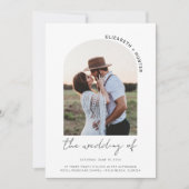 Minimalistischer Arch Frame Foto Hochzeitsstift QR Einladung (Vorderseite)
