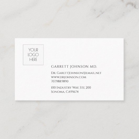 Minimalistischer Arzt für einfaches, modernes Logo Visitenkarte (Vorderseite)