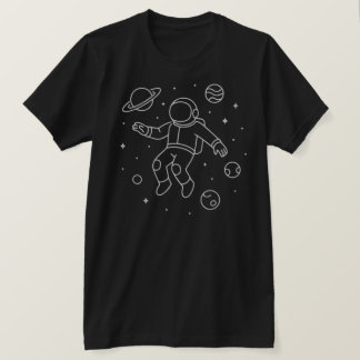 Minimalistischer Astronaut im All - Monoline T-Shirt