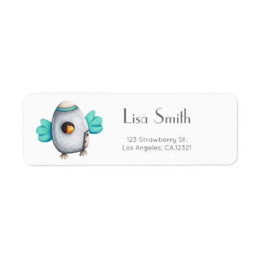 Minimalistischer Astronautenvogel mit Raumschiff K (Vorne)