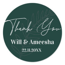 Minimalistischer Aufkleber aus grünem Leaf