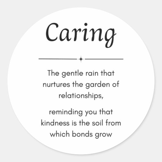 Minimalistischer Aufkleber mit kümmern Definition  (Vorderseite)