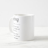 Minimalistischer Aufkleber mit kümmern Definition Kaffeetasse (Vorderseite Links)