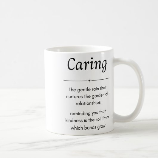 Minimalistischer Aufkleber mit kümmern Definition Kaffeetasse (Rechts)