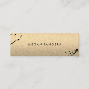 Minimalistischer Ausdruck / Glamour (Gold/Grau) Mini Visitenkarte