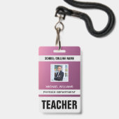 Minimalistischer Ausweis für moderne Lehrkräfte (Vorderseite mit Lanyard)