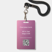 Minimalistischer Ausweis für moderne Lehrkräfte (Rückseite mit Lanyard)