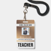 Minimalistischer Ausweis für moderne Lehrkräfte (Vorderseite mit Lanyard)
