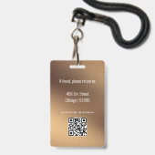 Minimalistischer Ausweis für moderne Lehrkräfte (Rückseite mit Lanyard)