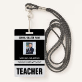 Minimalistischer Ausweis für moderne Lehrkräfte (Vorderseite mit Schlüsselband)