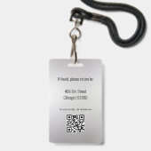 Minimalistischer Ausweis für moderne Lehrkräfte (Rückseite mit Lanyard)