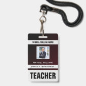 Minimalistischer Ausweis für moderne Lehrkräfte (Vorderseite mit Lanyard)