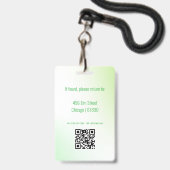 Minimalistischer Ausweis für moderne Lehrkräfte (Rückseite mit Lanyard)