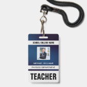Minimalistischer Ausweis für moderne Lehrkräfte (Vorderseite mit Lanyard)