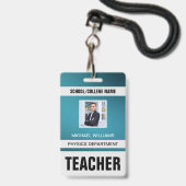 Minimalistischer Ausweis für moderne Lehrkräfte (Vorderseite mit Lanyard)