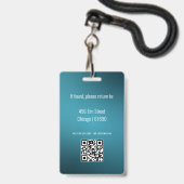 Minimalistischer Ausweis für moderne Lehrkräfte (Rückseite mit Lanyard)