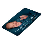 Minimalistischer Baby Boy Name Foto Geburtsankündi Magnet (Linke Seite)
