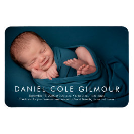 Minimalistischer Baby Boy Name Foto Geburtsankündi Magnet