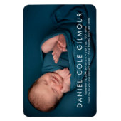 Minimalistischer Baby Boy Name Foto Geburtsankündi Magnet (Vertikal)