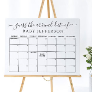 Minimalistischer Babyparty-Rat Kalender für den vo Poster