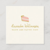 Minimalistischer Baker Hand gezogener Kuchen Perso Quadratische Visitenkarte (Vorderseite)