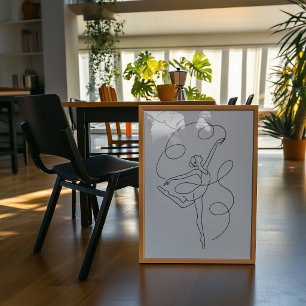 Minimalistischer Ballerina-Linienkunst-Druck  Poster