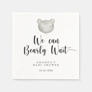 Minimalistischer Ballonbär Baby Shower Serviette