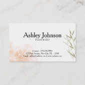 Minimalistischer Bamboo-Blumenstil Visitenkarte (Rückseite)
