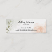 Minimalistischer Bambus-Blumenstil Mini Visitenkarte (Rückseite)