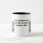 Minimalistischer Bär im Winterschneeland | lustig Tasse (Zentrum)