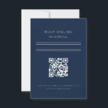 Minimalistischer Bar Mitzvah Navy Blue Silver QR C RSVP Karte<br><div class="desc">Minimalistisches Layout. Ändern Sie die Farbe und die Schriftart sogar die Zeilen und den benutzerdefinierten Farbhintergrund,  um zu Ihrem Ereignis. QR-Code Online-Website Rsvp-Karte</div>