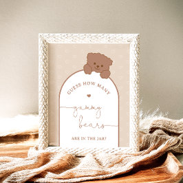 Minimalistischer Bär wie viele Gummibären spielen Poster