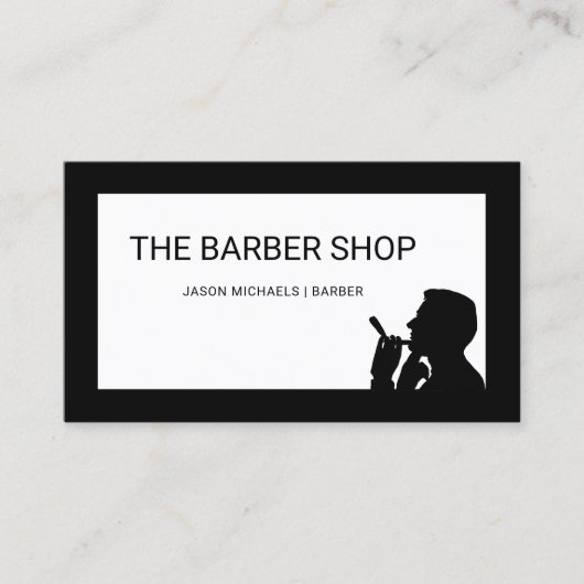 Minimalistischer Barbershop Schlicht und einfach f Visitenkarte (Vorderseite)