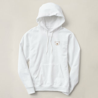 Minimalistischer Bären-Gesicht-Hoodie - Süße Linie Hoodie