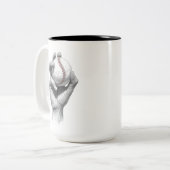 Minimalistischer Baseball Zweifarbige Tasse (Vorderseite Links)