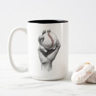 Minimalistischer Baseball Zweifarbige Tasse