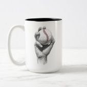 Minimalistischer Baseball Zweifarbige Tasse (Links)