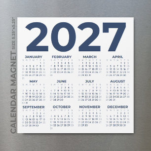 Minimalistischer Basis-Navyblauer Magnetkalender 2 Magnetkarte