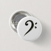 Minimalistischer Bass Clef - Symbol für Farbpinsel Button (Vorne & Hinten)