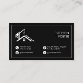 Minimalistischer Bauauftragnehmer Architekt Black Visitenkarte (Vorderseite)