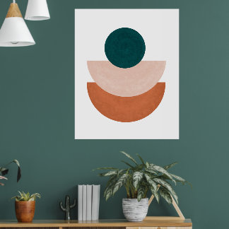 Minimalistischer Bauhaus Geometrischer Formen Wand Poster