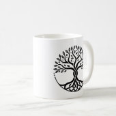 Minimalistischer Baum des Lebens Kaffeetasse (VorderseiteRechts)