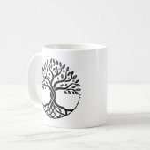 Minimalistischer Baum des Lebens Kaffeetasse (Vorderseite Links)