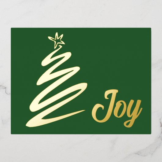 Minimalistischer Baum Folien Feiertagspostkarte (Vorderseite)