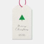 Minimalistischer Baum Frohe Weihnachten Geschenkanhänger (Vorderseite)