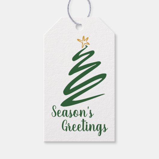 Minimalistischer Baum Geschenkanhänger (Vorderseite)
