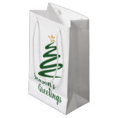 Minimalistischer Baum Kleine Geschenktüte (Vorderseite Schrägansicht)