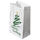 Minimalistischer Baum Kleine Geschenktüte (Rückseite Schrägansicht)