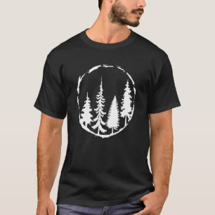 Minimalistischer Baumwald im Freien und Natur Graf T-Shirt